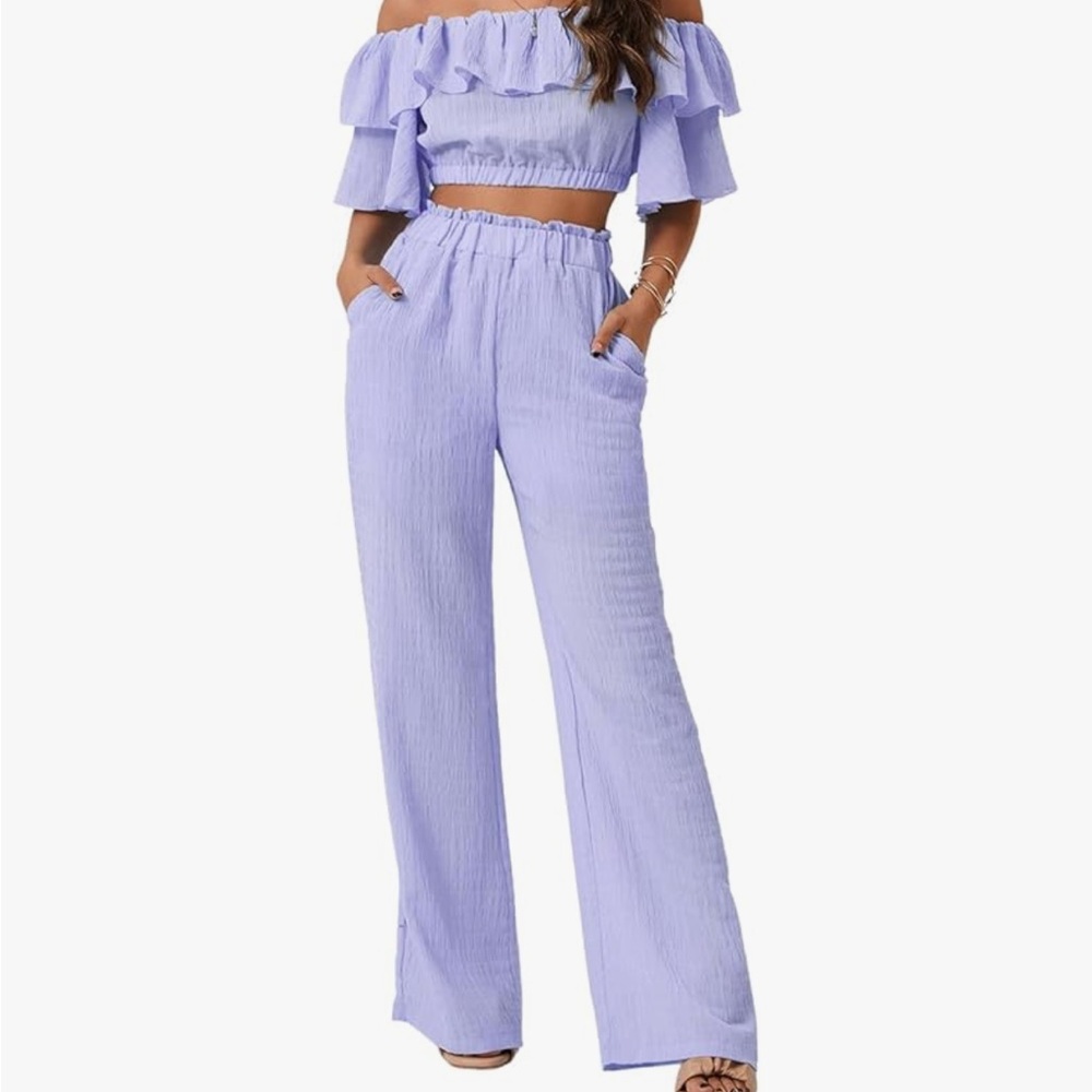 Women's Lavender Wide-Leg Pants